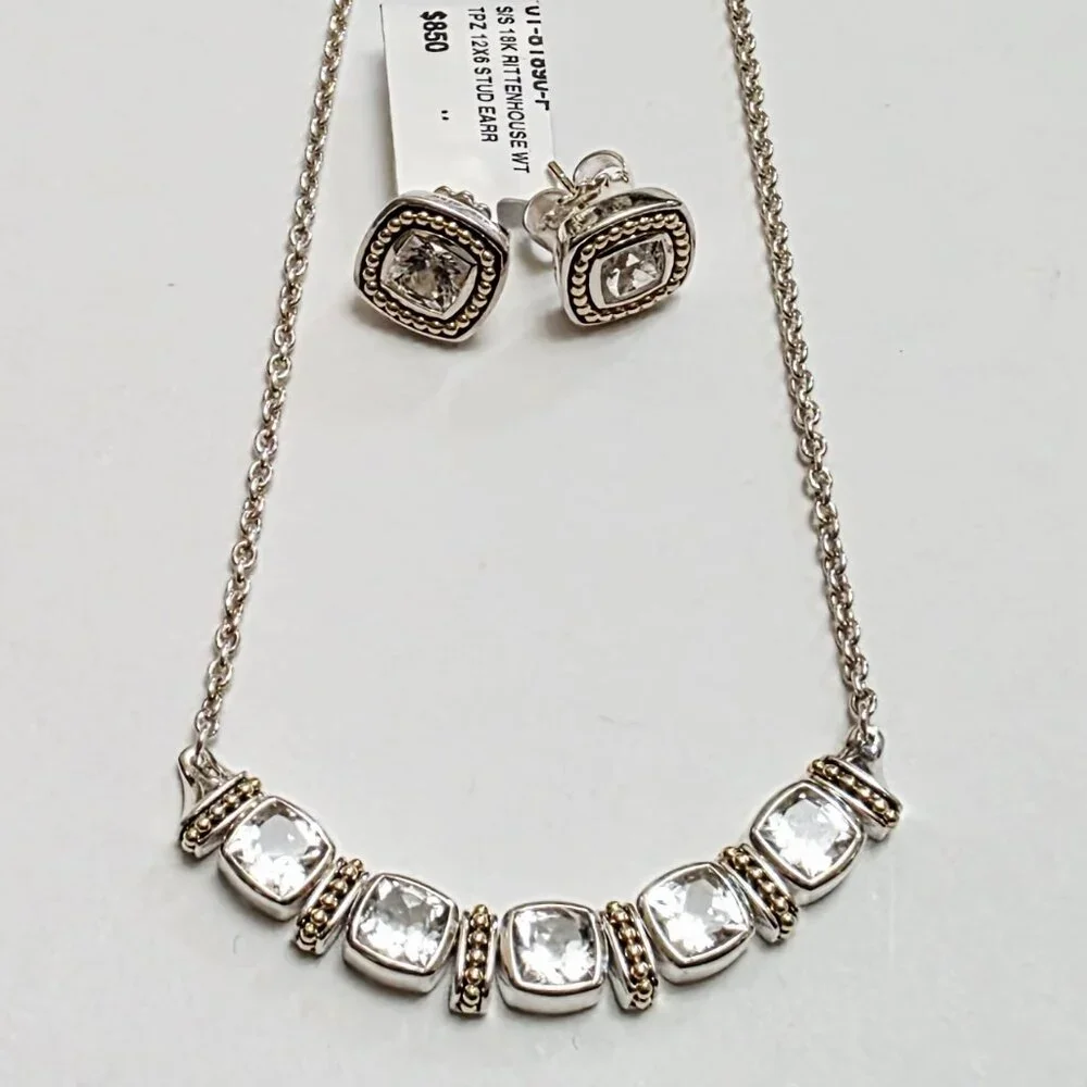 Lagos Rittenhouse Five Station White Topaz Necklace - Picture 16 of 16